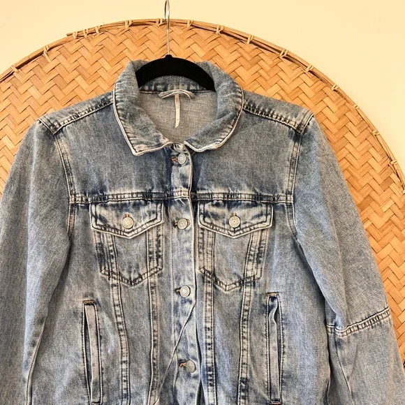 WOMEN’S RUMORS FREE PEOPLE DENIM JACKET COASTAL COWGIRL FESTIVAL‎ BOHO EUC - Picture 8 of 16